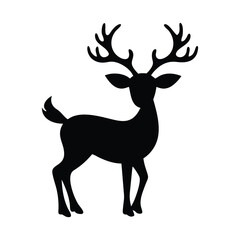 Deer silhouette, deer in jungle silhouette