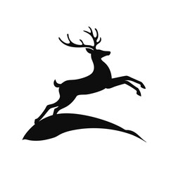 Deer silhouette, deer in jungle silhouette