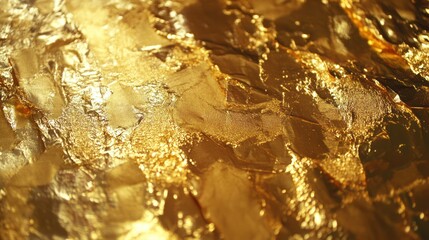 Golden Texture: A Luxurious Abstract of Gold Leaf