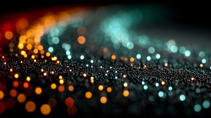 Dynamic Digital Data Flow: Abstract representation of a vibrant stream of digital information, depicted as a glowing, flowing line against a dark background, conveying concepts of connectivity.