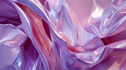  Flowing, curved shapes in silky pink and lilac tones.