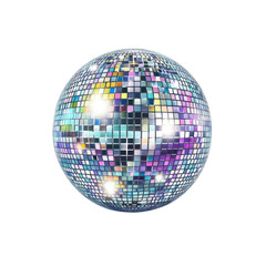 Obraz premium Shiny disco ball, colorful facets, reflective surface