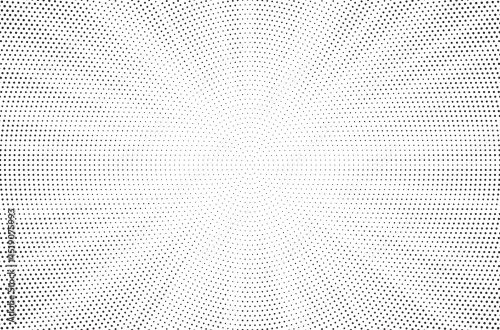 Poster Halftone gradient sun rays pattern. Abstract halftone vector dots background. monochrome dots pattern. Vector background in comic book style with sunburst rays and halftone. Retro pop art design.