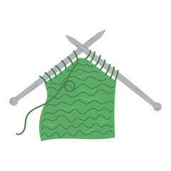Knitting with knitting needles and yarn. Creative hobby, master class, DIY workshop, craft workshops.Arts and crafts, knitting pink pattern, handmade crafts.