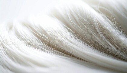 Extreme Macro Photograph of a Single Hair Strand Frozen in Liquid Nitrogen with Frosty White Texture