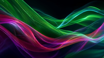 Neon Ribbons – Vivid Light Trails in Motion on Black