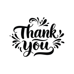 "Elegant Handwritten Thank You Typography with Decorative Flourishes"