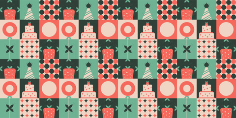 Festive holiday celebration block pattern.