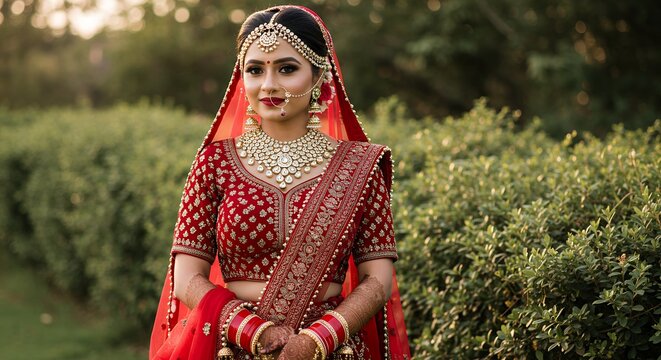 Elegant Indian Bride in Traditional Wedding Attire