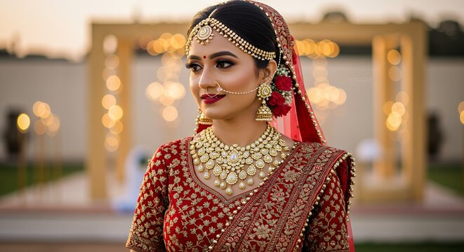 Elegant Indian Bride in Traditional Wedding Attire