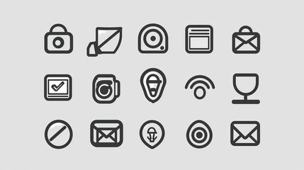 Set of 200 Media and Web icons in line style. Data analytics, Digital marketing, Management, Message, Phone. Vector illustration 