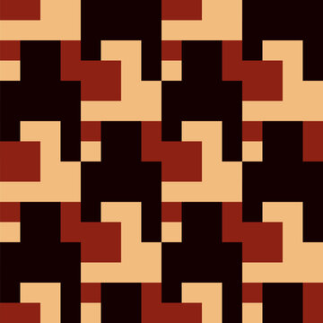Abstract geometric seamless pattern. Minimalist geometrical ornament, puzzle design. Vector illustration.