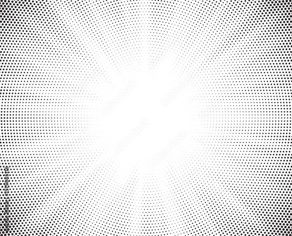 Poster Halftone gradient sun rays pattern. abstract halftone vector dots background. monochrome dots pattern. pop art, comic small dots. star rays halftone poster. shine, explosion. sunrise rays background.