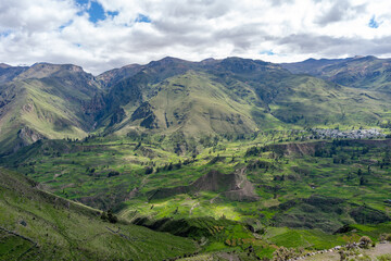 Fototapeta premium Colca Canyon with a clear blue sky, Peru