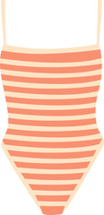 Retro striped one-piece swimsuit.Summer women's clothing for vacation, for swimming.Fashionable swimwear.Stylish design and minimal details.Sketch of bikini