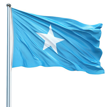 Waving somali flag isolated on transparent background