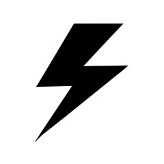 Basic Black Lightning Silhouette Vector Clip Art Illustration