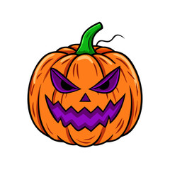 Illustration of halloween pumpkin isolated on a whitte background 
