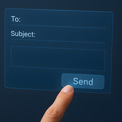 Sending An Email Concept Design With Finger Interaction Sending Email