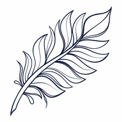Fototapeta premium Monoline Leaf Outline – Minimalist Nature Art