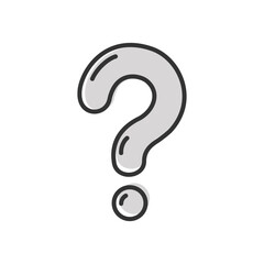 Naklejka premium Outline question mark Icon isolated flat design.
