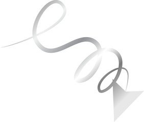 Arrow line spiral silver metallic, icon, sign