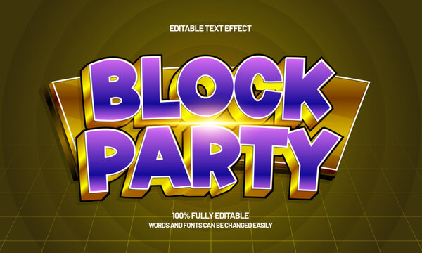 block party editable text effect with a game and kids text style