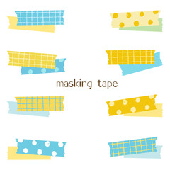 さわやかな水色と黄色のマスキングテープセット