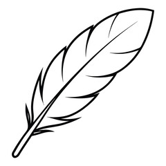 Obraz premium Elegant Feather Illustration in Black and White Silhouette Style for Creative Design Projects silhouette