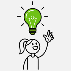 Creativity With Lightbulb and Inspiration. 