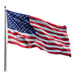 Obraz premium American flag waving isolated on transparent background