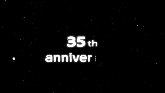  35th Happy Anniversary Text Animation &ndash; Celebration, Greeting, Wishes, Message for Events, Holiday, Festival &ndash; Festive Animated Design for Special Occasion