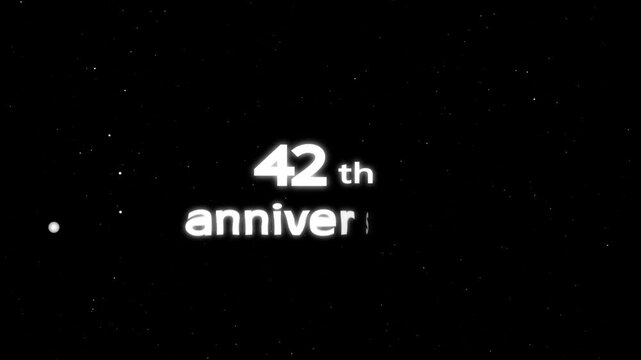 42th Happy Anniversary Text Animation &ndash; Festive Greeting Loop for Marriage & Special Events