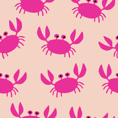 Cute crabs pattern background vector design