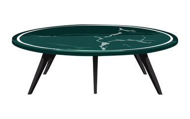 Modern Dark Green Oval Coffee Table