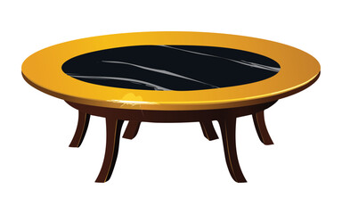 Luxury Black Gold Trim Oval Table