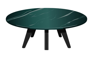 Sleek Dark Green Marble Oval Table