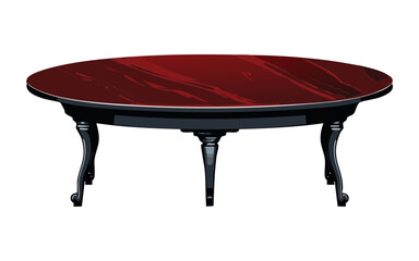 Elegant Reddish Brown Oval Coffee Table