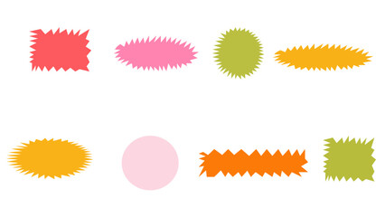 Wavy circular  oval and rectangular shape elements set vector