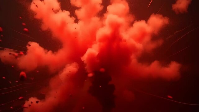 An animation of a fiery red explosion representing intense anger and emotional outburst. Perfect for VJ visuals, abstract concept backgrounds, or emotion-based design