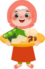 girl with a healthy food 