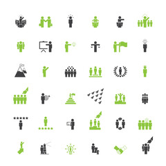 Leadership icons set