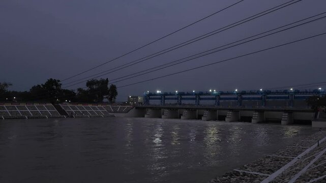 Peaceful Nights by the River Dam in Haridwar