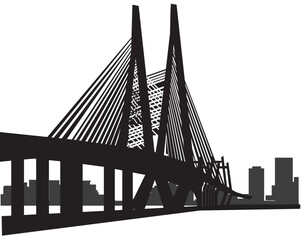 bridge in the city cityscape silhouette city skyline