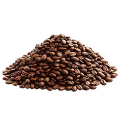 Obraz premium Roasted coffee beans pile isolated on transparent background