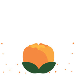 Orange Flower with Green Leaves Illustration