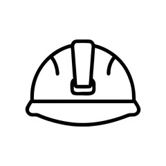 Hard Hat Icon – Outline Vector of Safety Helmet for Construction
