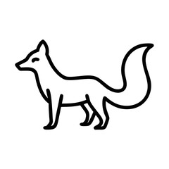 Fox Animal Line Icon for Wildlife and Nature Design Concepts