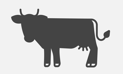 Cow shape silhouette. Cartoon domestic animal. Vector illustration