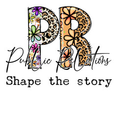 Colorful PR Design with Leopard and Floral Patterns for Public Relations